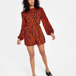 BAR III Printed Long-Sleeve Romper